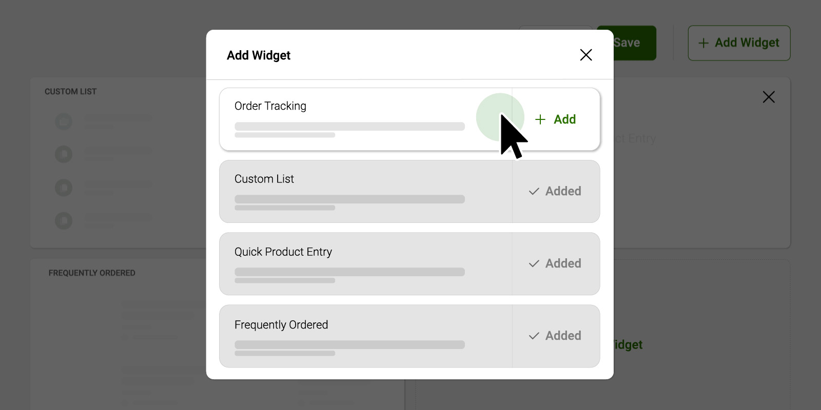 Dashboard workflow